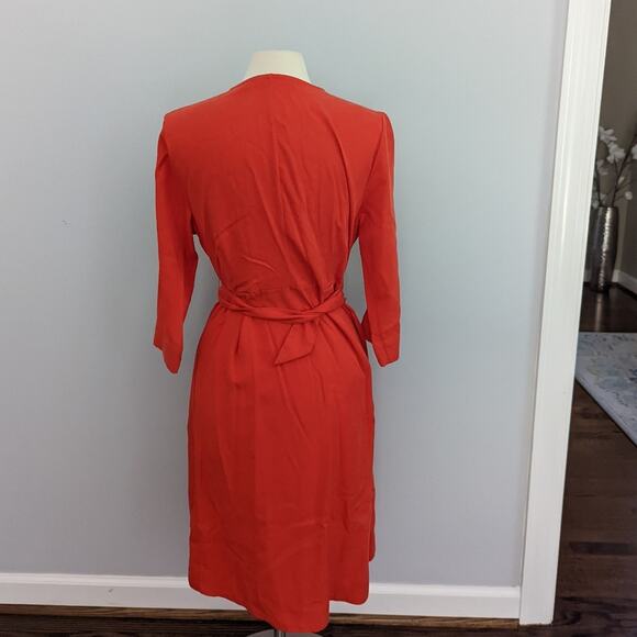 Women's Soft Surroundings Orange Petite Medium Wrap Dress Cinch Fall Bohemian - Picture 6 of 10